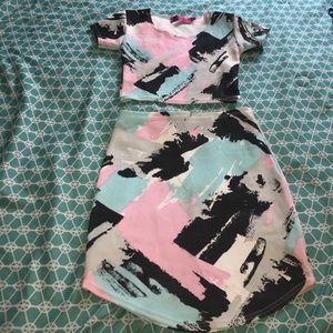 Boohoo co-ord skirt and crop set