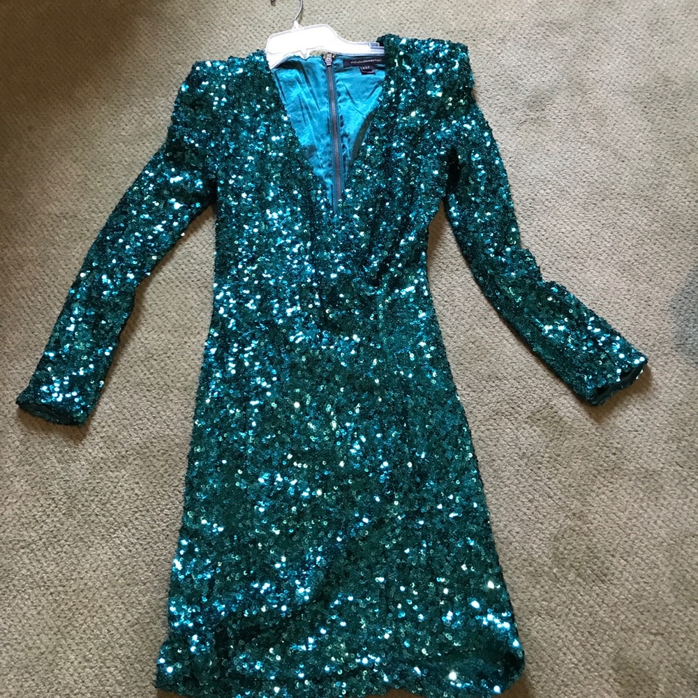 French Connection Long Sleeve sparkle dress