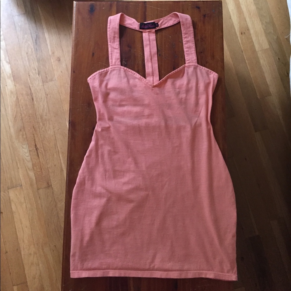 Peach bodycon dress