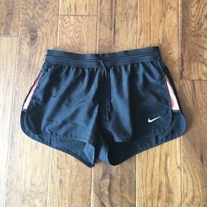Black and coral nike shorts