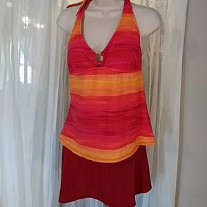 Jantzen tankini swim skirt halter