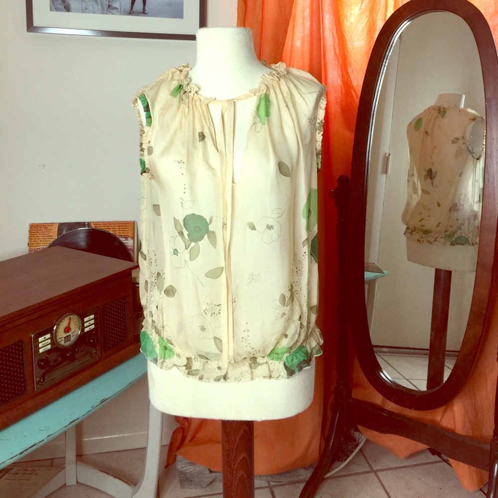 Rebecca Taylor sheer floral top