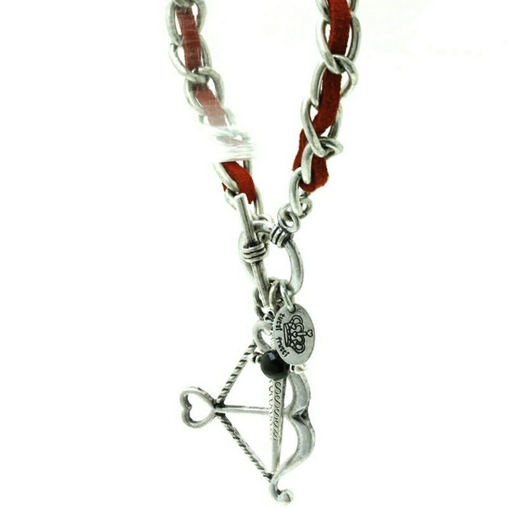 Bow and Arrow Suede Charm Bracelet
