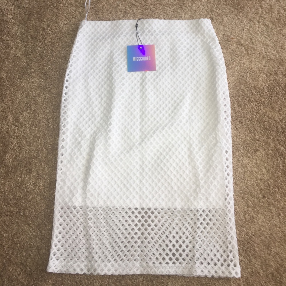 White netted midi skirt
