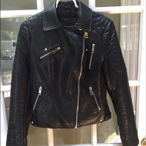 Black ZARA faux leather jacket