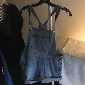Topshop denim short alls