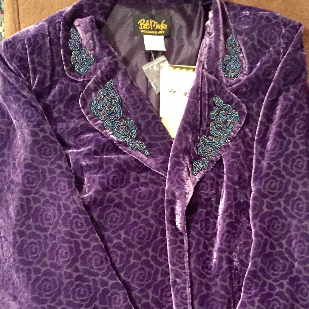 💜🎉🎆NWT Bob Mackie 3X Velvet Blazer/Jacket💜🎉🎆