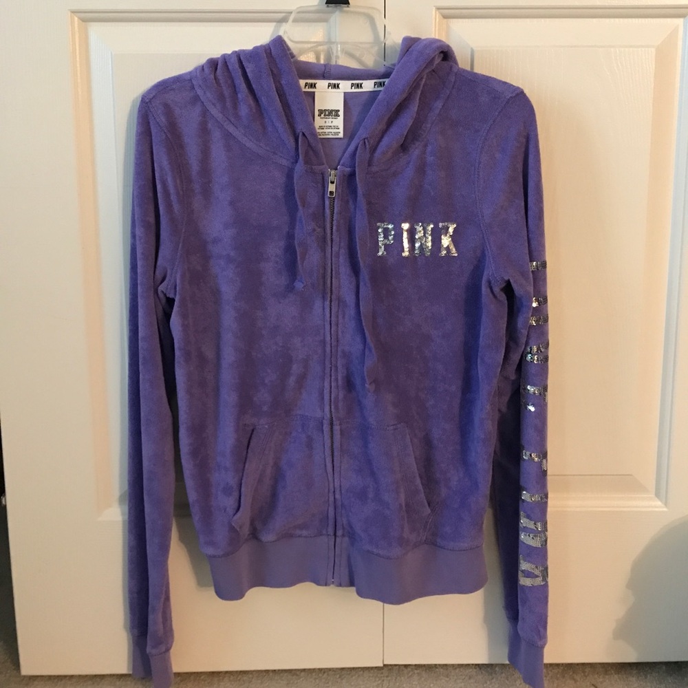 Victoria's Secret PINK Sequin Zip Hoodie Small S