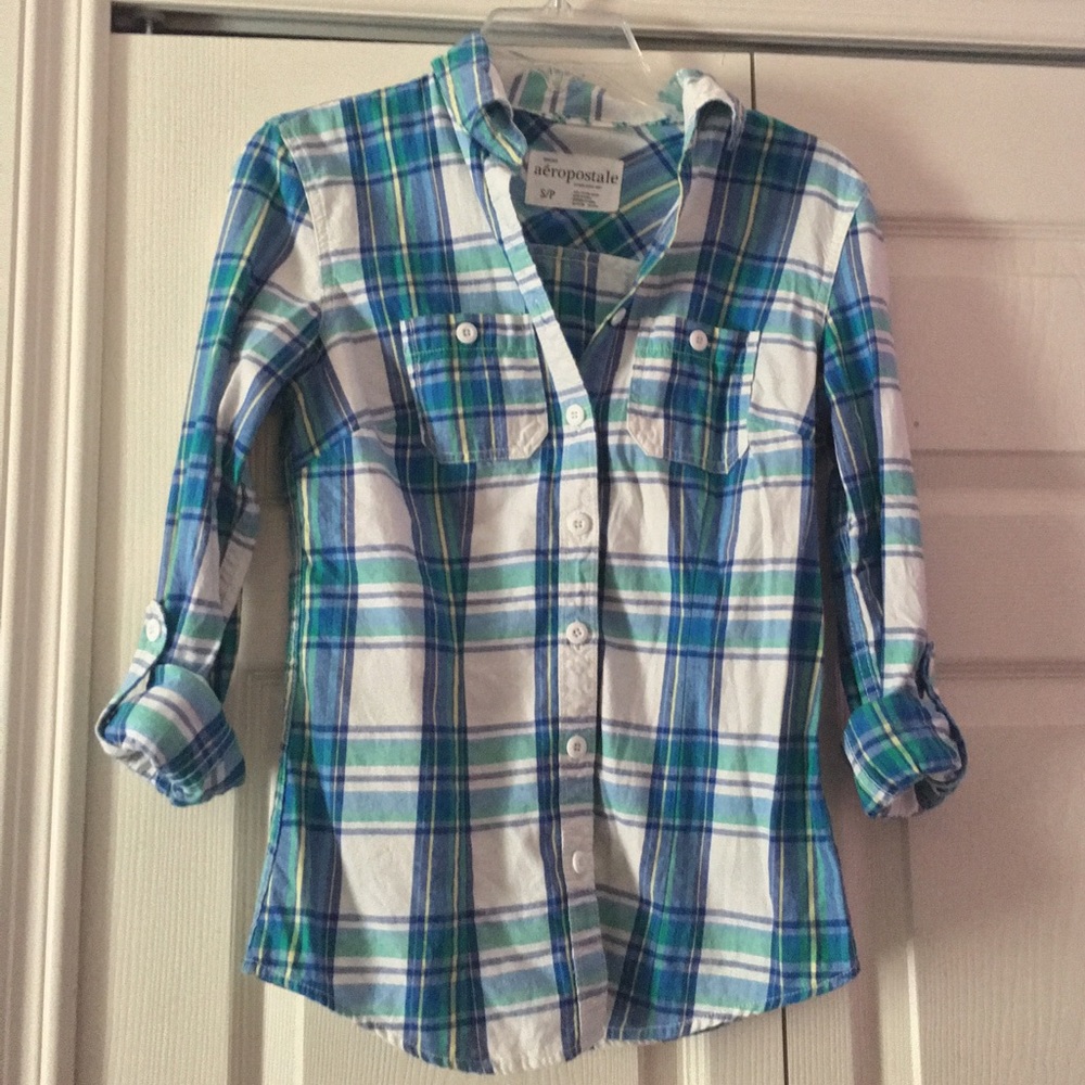 Teal, blue, green, and yellow flannel! 💙💚💛