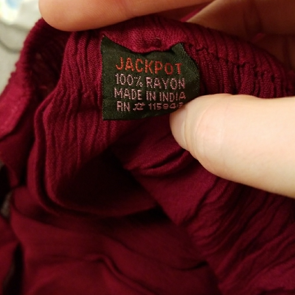 SOLD! Burgundy and Gold Embroidered Boho / - Picture 5 of 5