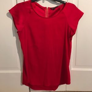 Express - Silky Red Top with Zipper Back