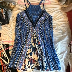 Blue printed dress