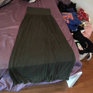 Top shop green maxi skirt
