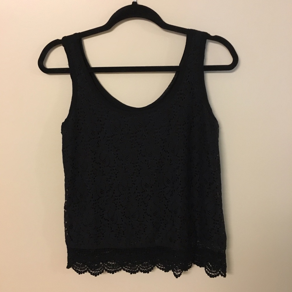 Black Lace Overlay Tank