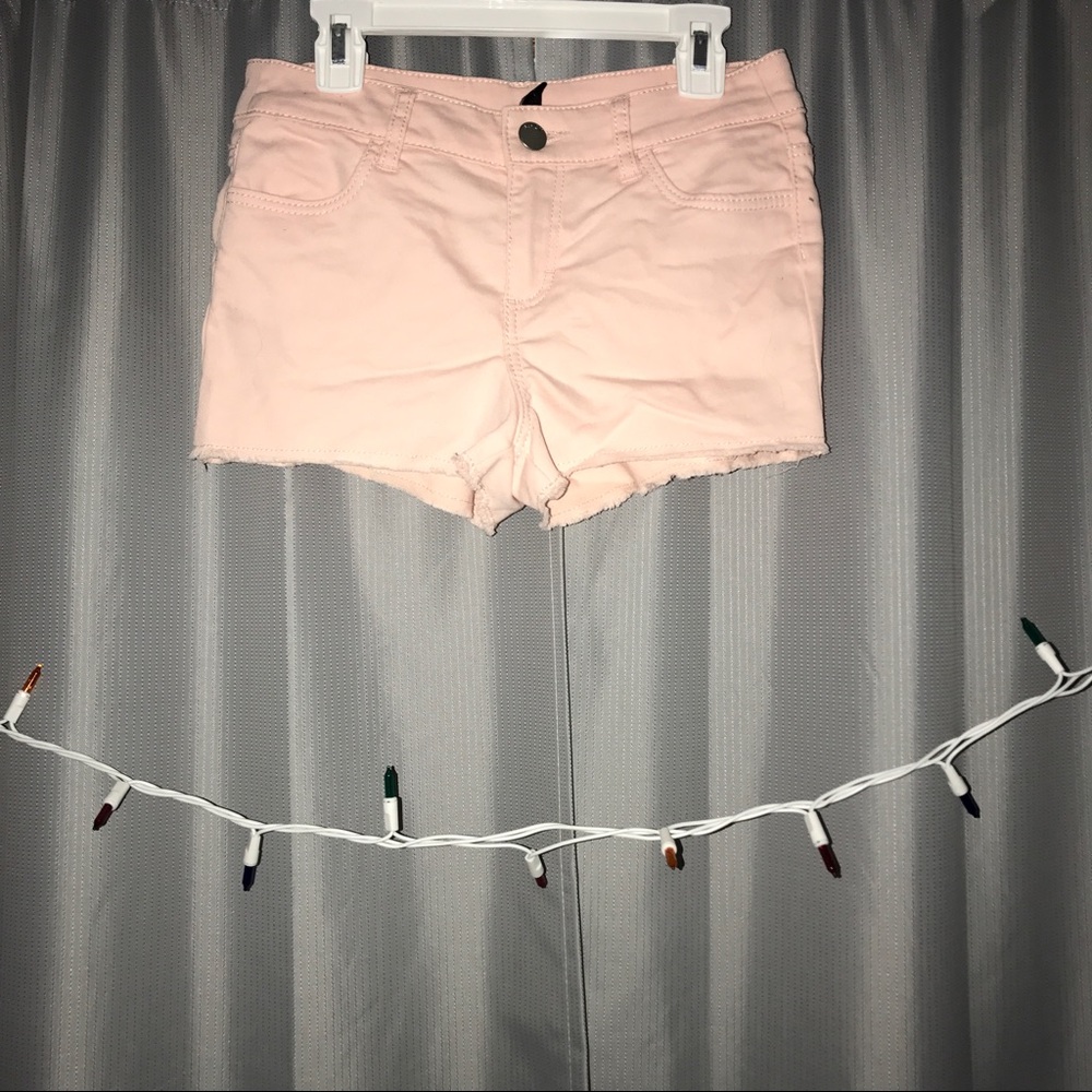 Light pink jean shorts
