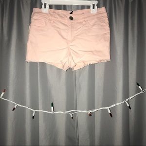 Light pink jean shorts