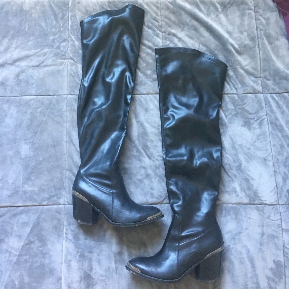 Jeffrey Campbell Halen thigh high boots size 9