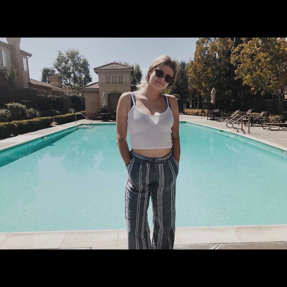 Striped linen pants