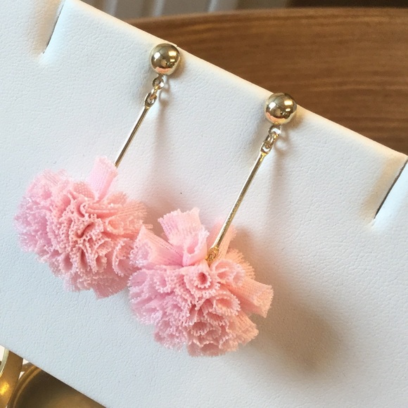 PomPom Drop Earrings Gold Plated - Picture 2 of 2