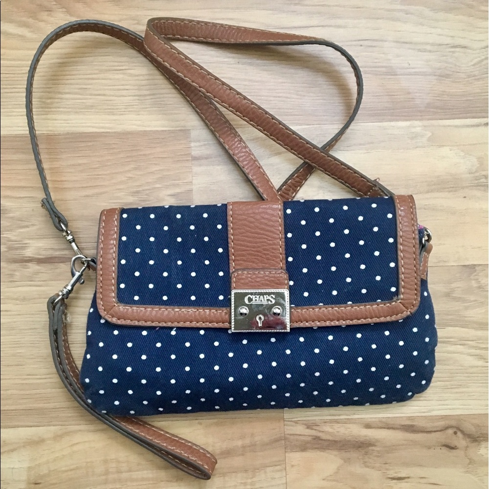 Chaps Polka- Dot Crossbody Purse