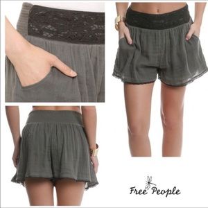 Free People Gauze and Lace Shorts