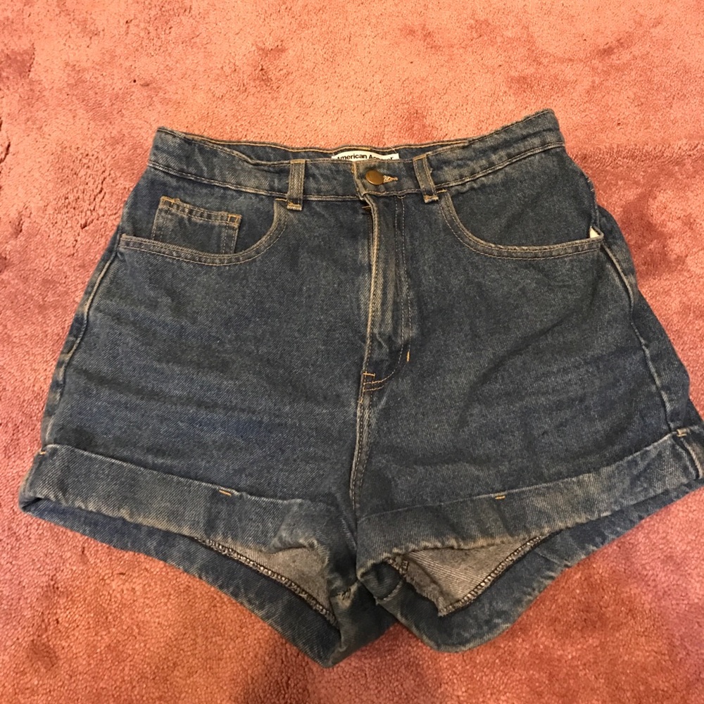 American Apparel High-Waist Jean Cuff Short