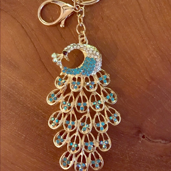 Diamond Peacock Key Chain - Picture 1 of 2