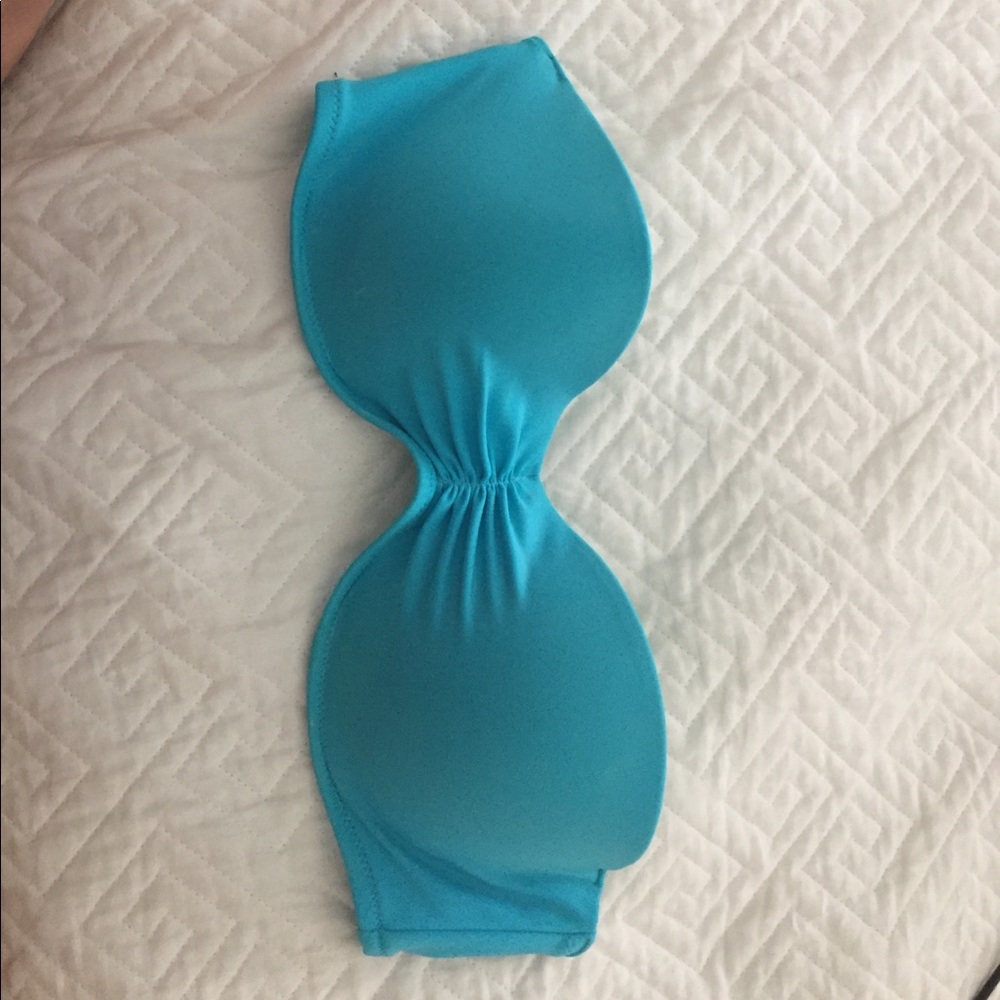 Blue Victoria secret strapless swim top