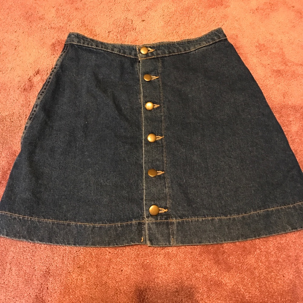 American Apparel Button Front A-Line Mini Skirt