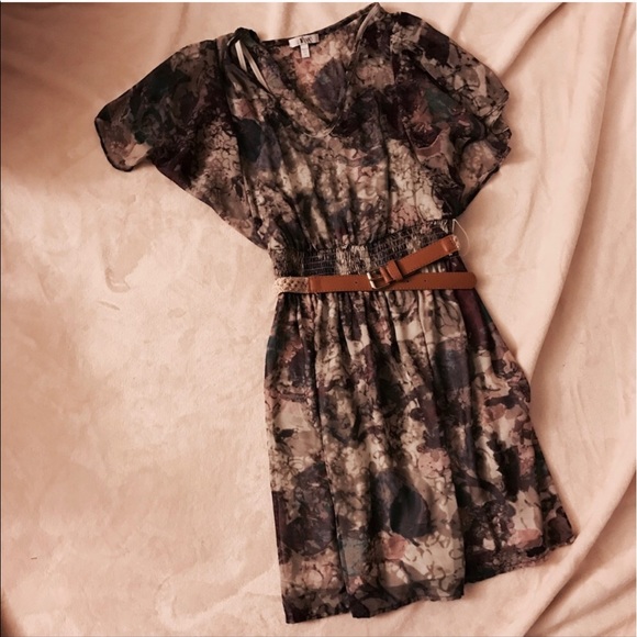 Dresses & Skirts - 💜💙Flowy chiffon braided belt purple sun dress