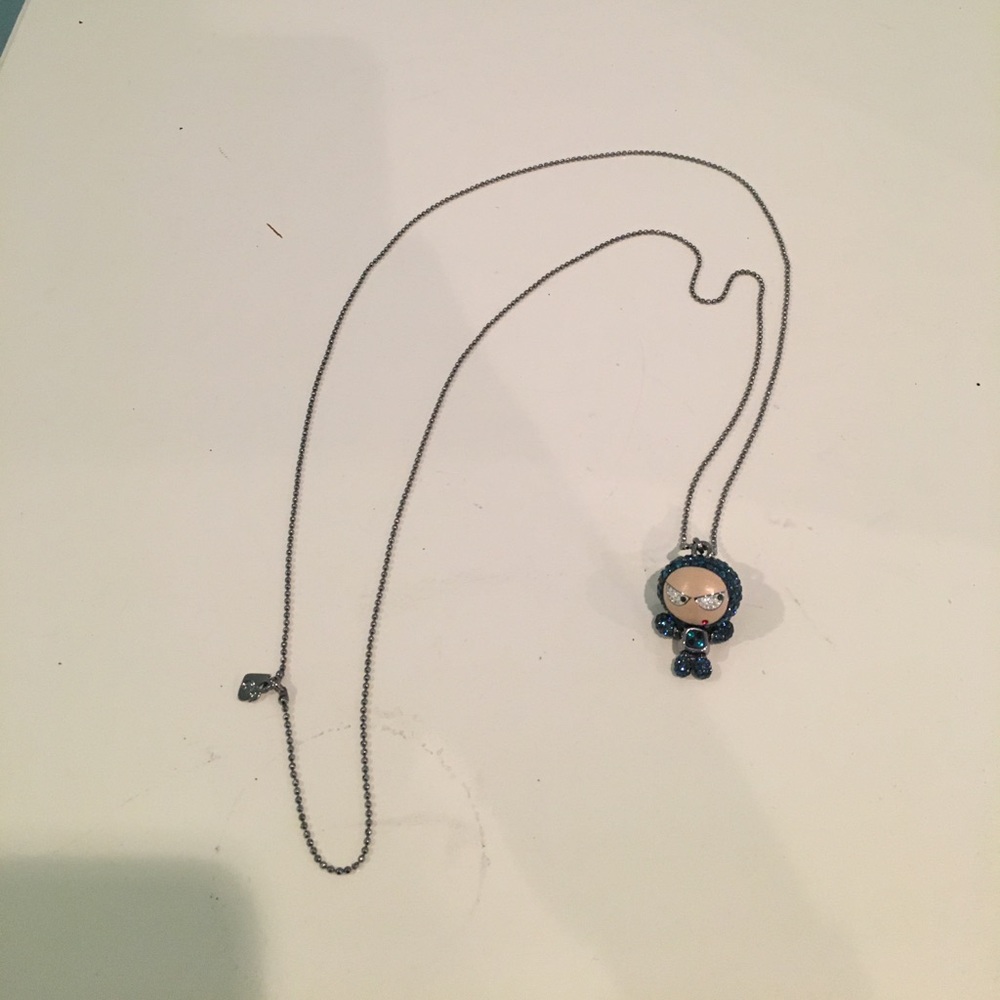 Swarovski Crystal Blue Little Man Necklace