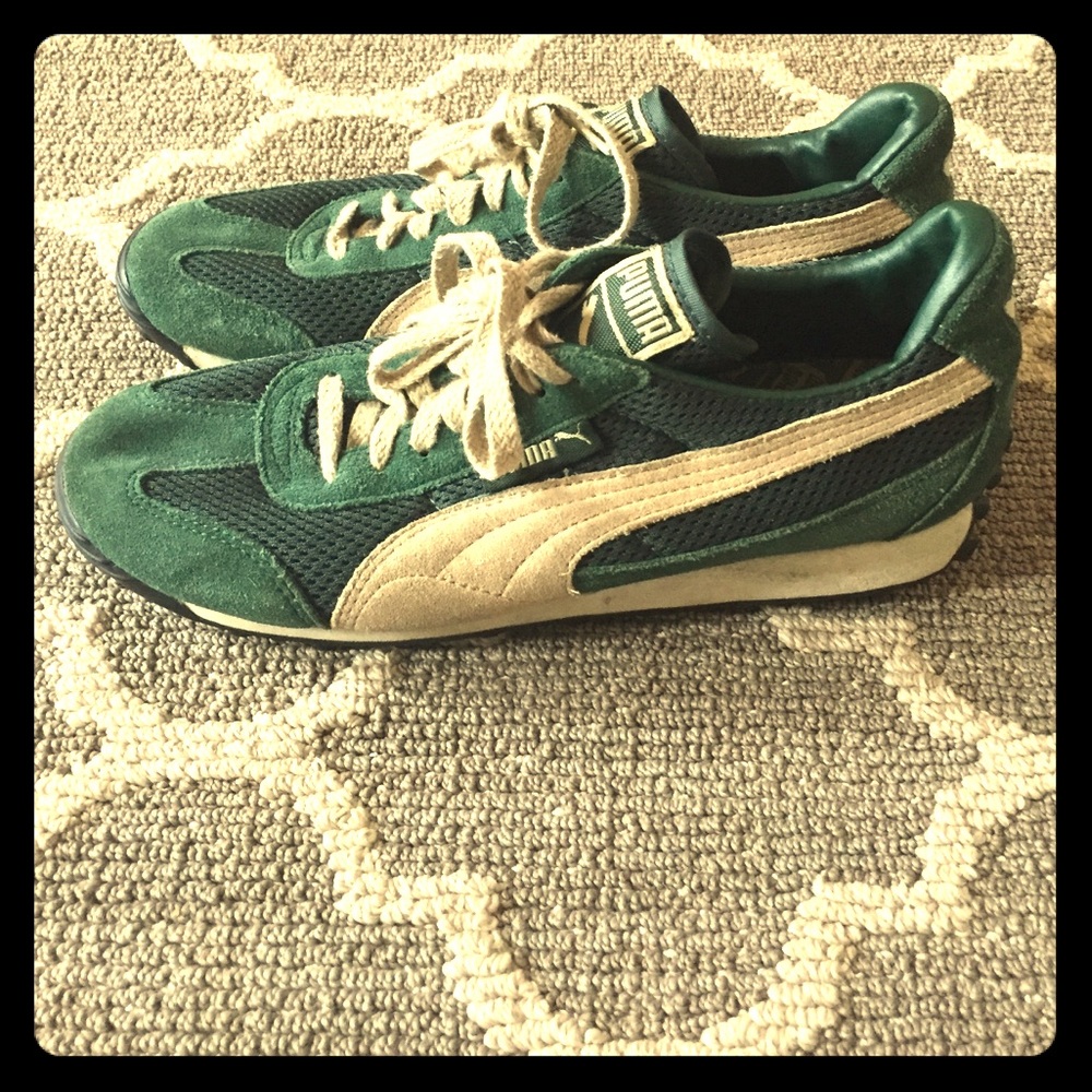 Puma Green Suede Sneakers Size 8