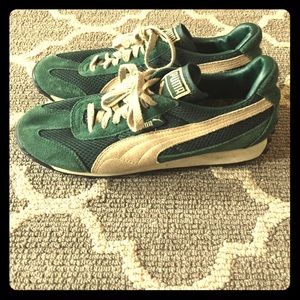 Puma Green Suede Sneakers Size 8