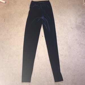 American Apparel Blue Velvet Leggings