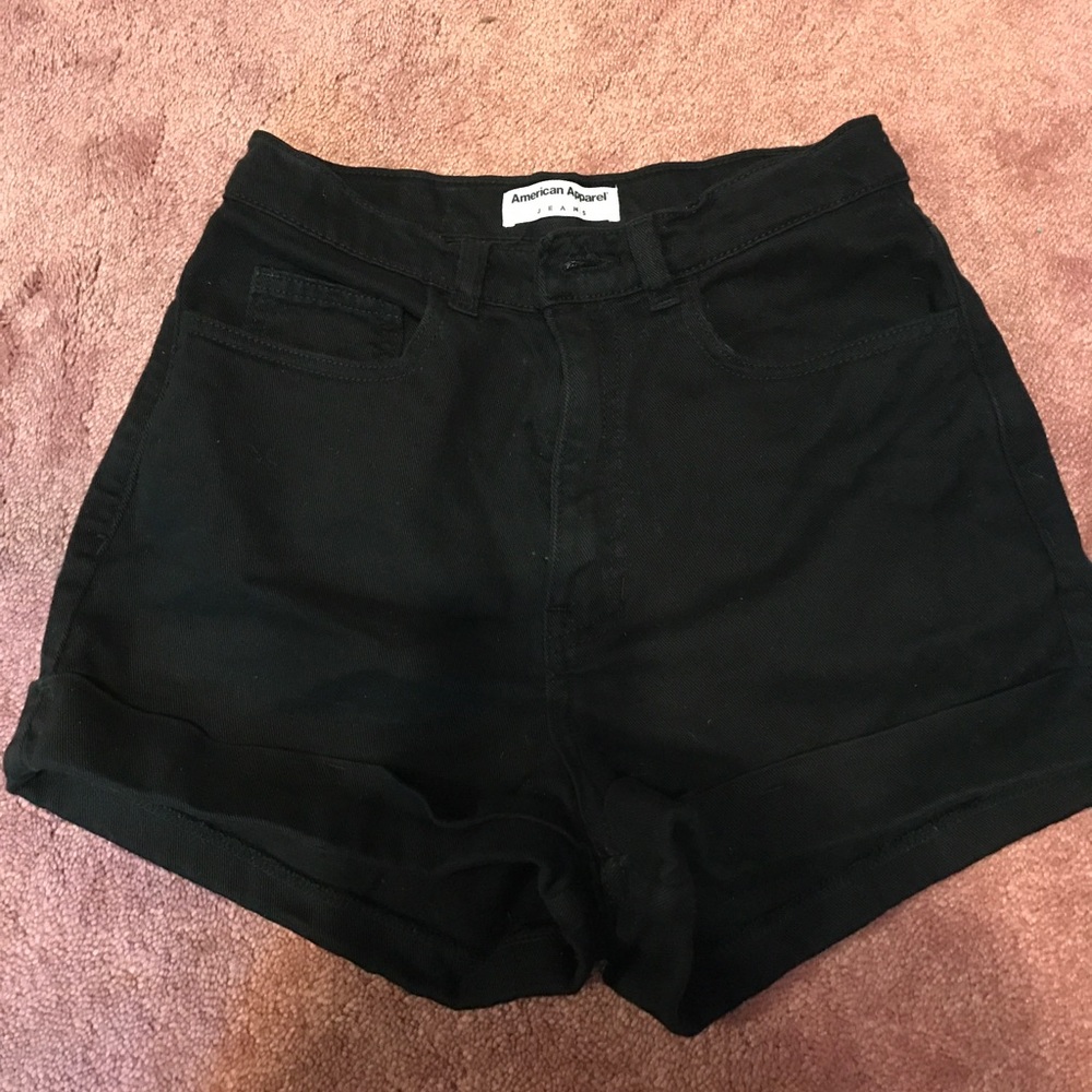 American Apparel Stretch High-Waist Cuff Short