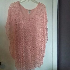 Peach colored lace top
