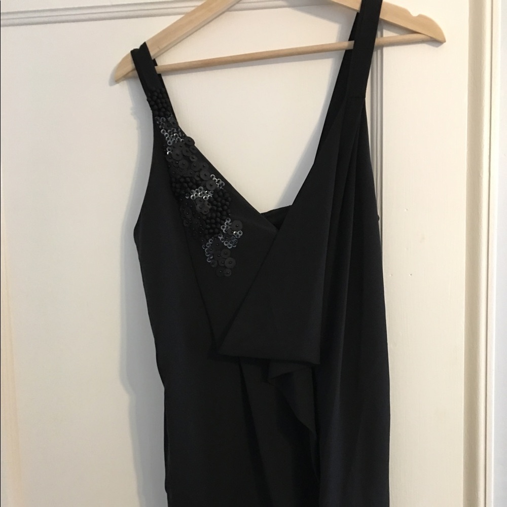 Robert Rodriguez black strappy cocktail dress.
