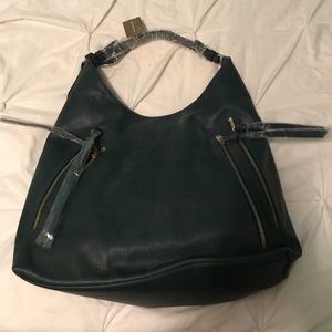 Teal Faux Leather tote