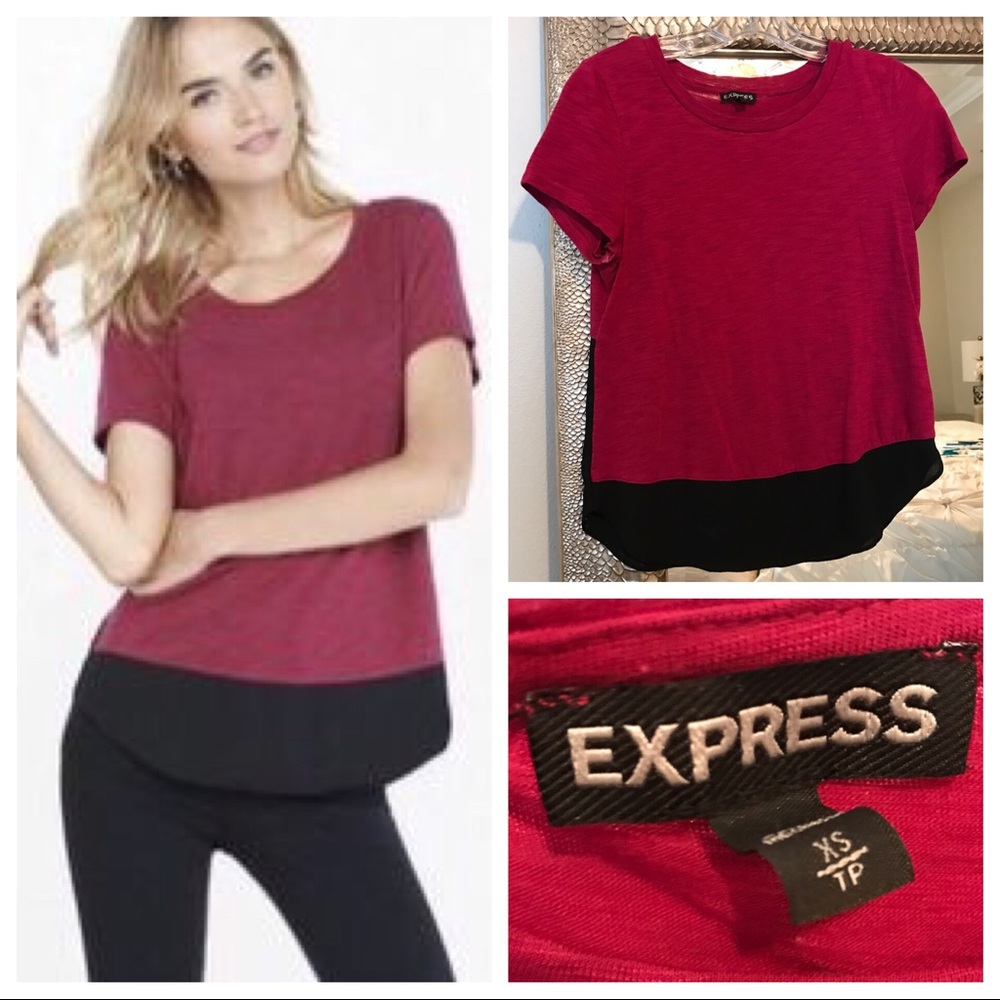 NWOT Express Mixed Media Top