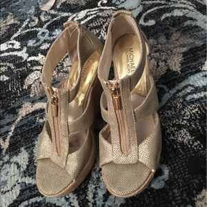Michael Kors Damita metallic caged  wedge sandals