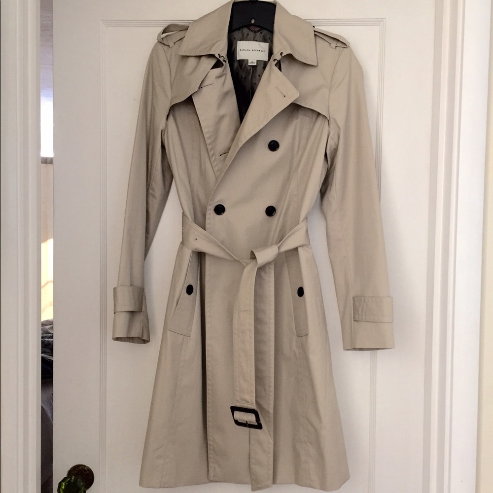 Banana Republic Khaki Trench Coat S
