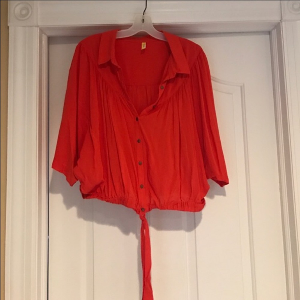 Free people red blouse