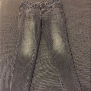 Mossimo Dk Gray Distressed Jeans, raw hem, size 10