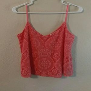 Coraly pink cropped tank top