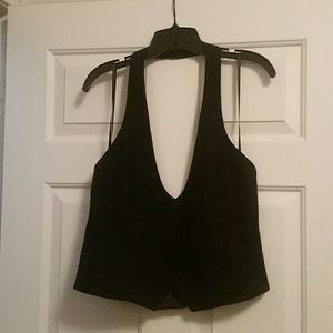 Black button down vest