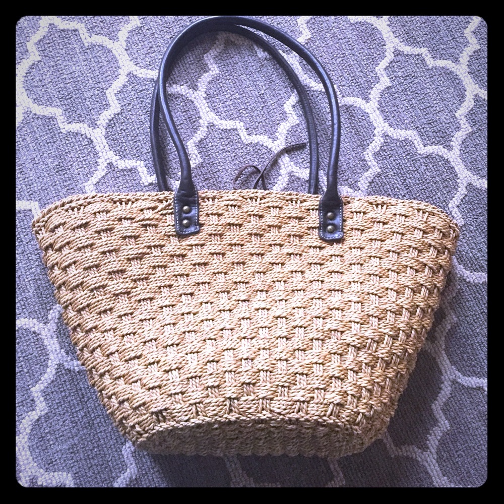 J.Crew Large Straw Beach Bag