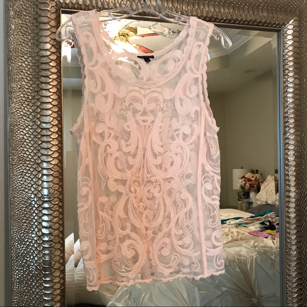Blush Lace Top from Express
