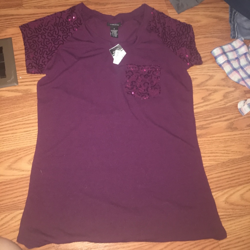 Sparkly purple t shirt