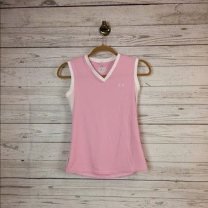Pink & White Under Armour Athletic Tank Top