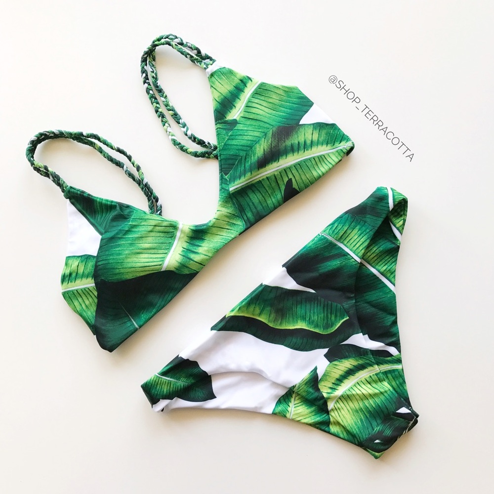 Banana Leaf / Palm Print Bikinis - Picture 1 of 8